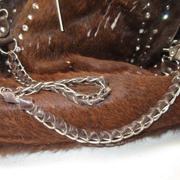 Oversized Brown COWHIDE Leather Shoulder Strap Hand Bag Purse Tote Hobo Travel - Picture 4 of 15